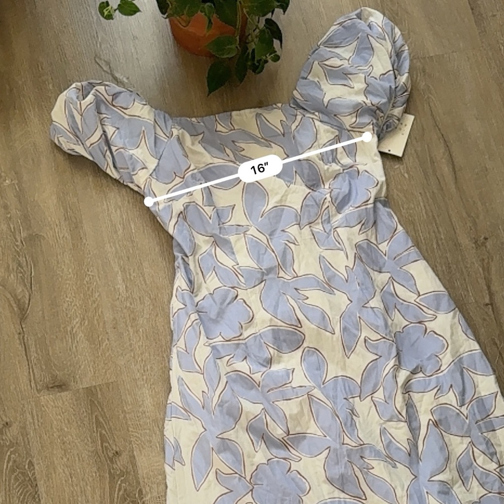 A New Day Puff Sleeve Blue floral Print Maxi Dress - Picture 5 of 8